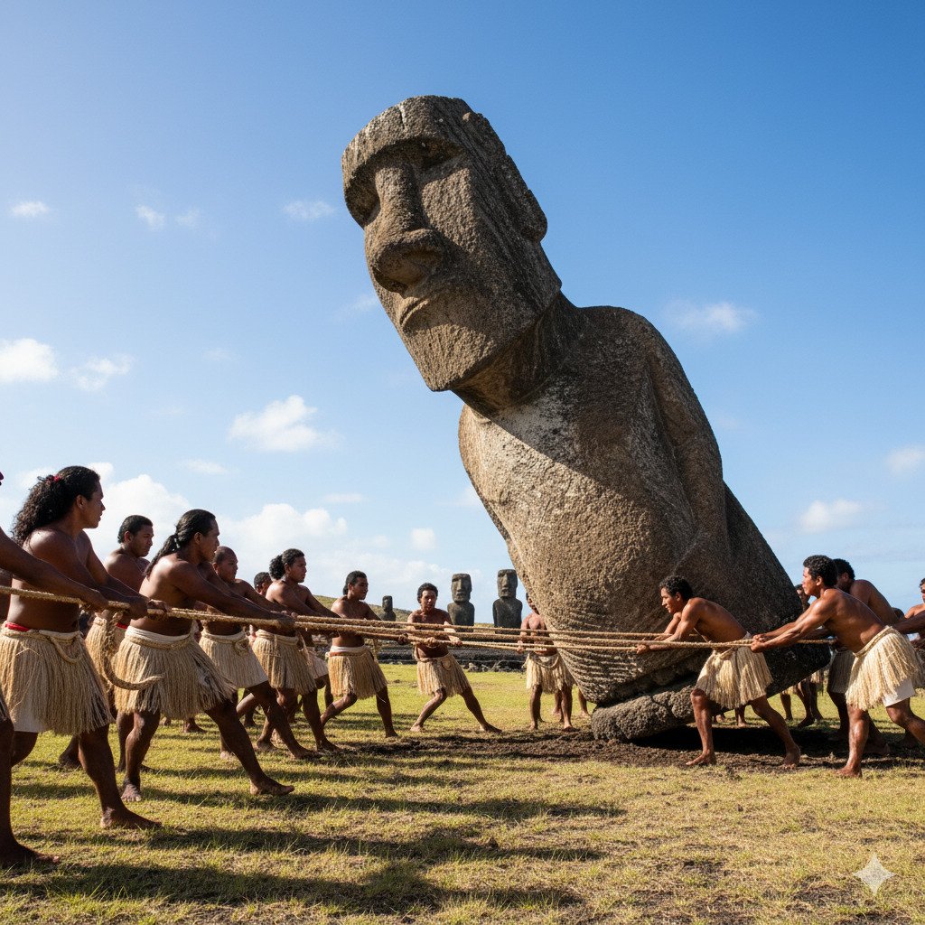 Ilha de Páscoa: Desvendando os Mistérios dos Moais e o Mito do Colapso 1 Imagem CAminhada Moai convert.io